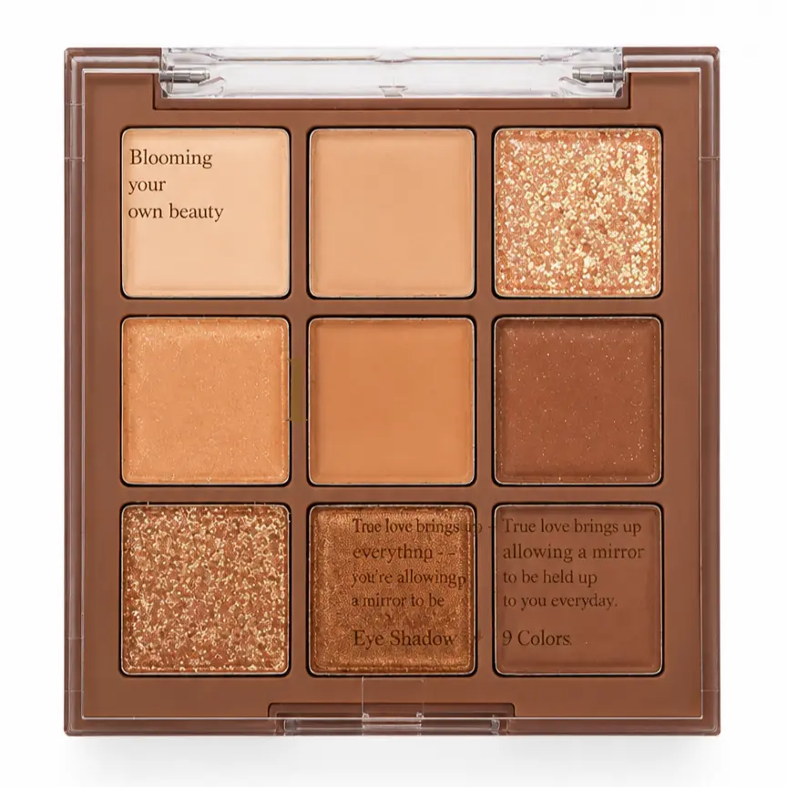 Warm Neutral Eyeshadow Palette, Matte Shimmer Chunky Glitter Earth Tone Brown Eye Shadow, Long Lasting Blendable Eyeshadow for Daily & Soft Glam Makeup Cosmetic
