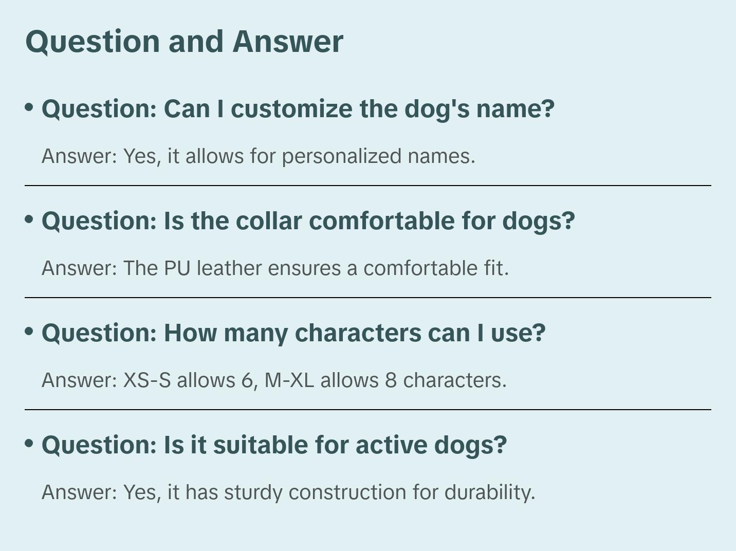 ALPHABET Shine Personalized Handmade PU Leather Dog Collar