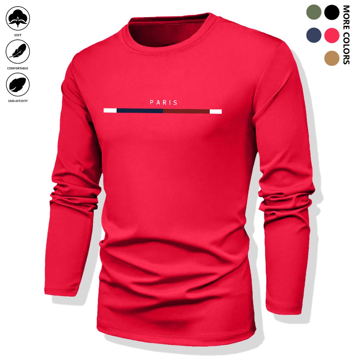 2 Pack Long Sleeve Mens Casual Crew Neck - Lightweight Stretch - Minimalist Style with Printed Design Men's Christmas Clothing - Gift Ideas for Men