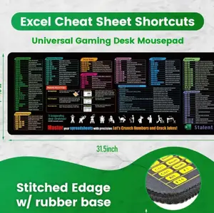 Quick Key Mouse Pad – Oversized Office Desk Pad with Excel & Keyboard Shortcuts ""OPPOOS""