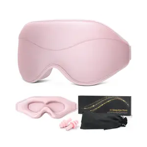 Sleep Mask Premium Eye Mask for Sleeping Total Blackout Super Soft Comfort Adjustable Fit Upgraded 3D Ergonomic Designed for Home Office Travel Meditation Yoga Pink Elastic Silky