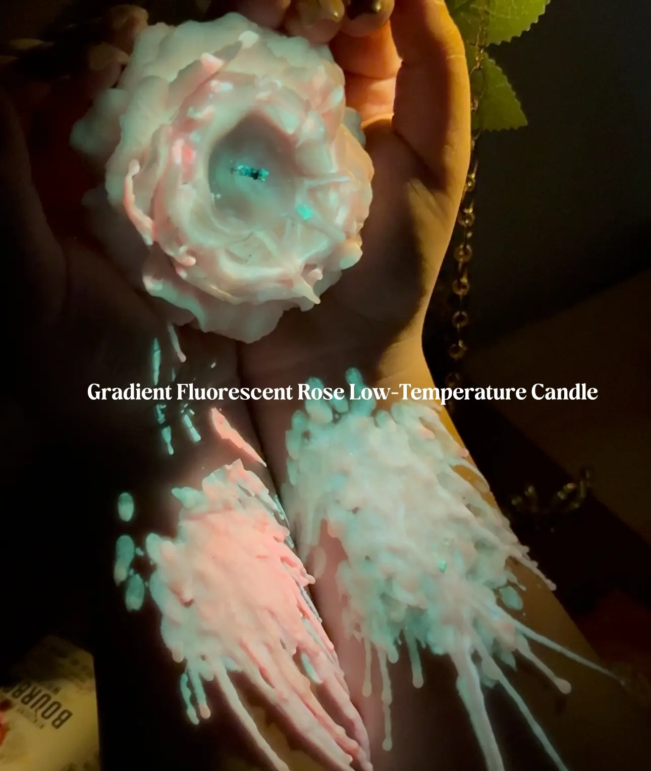 Fluorescent Low-Temperature Custom-Shaped Rose Aromatherapy Candle with Ylang-Ylang Scent, 107.6℉ Burn Temp, Couple Holiday Decor, Romantic Wedding Anniversary Gift, Custom-Shaped Candles