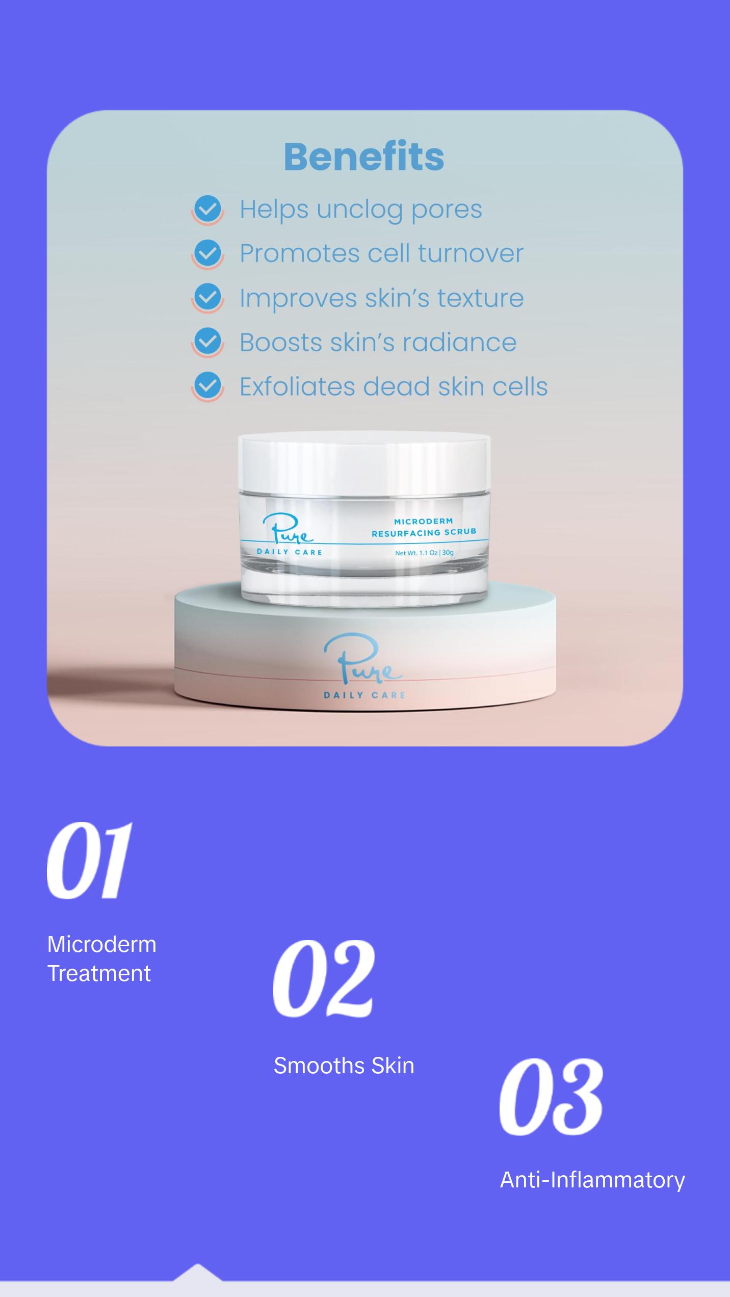 Pure Daily Care MicroDerm Resurfacing Scrub Exfoliant Skin Repair