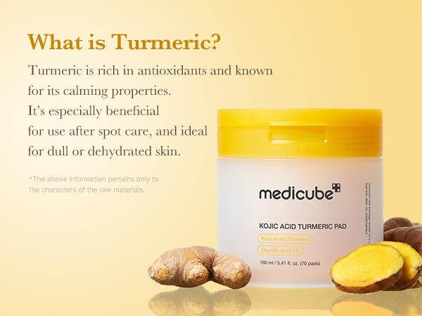 [medicube] Kojic Acid Turmeric Clarifying Toner Pad for Troubled Skin & Use After Spot Care | Soothing & Calming with Turmeric, Niacinamide, Glycolic Acid  | Korean Skin Care, 70 Pads