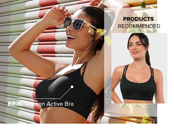 BRXL Strappy Sports Bras for Women High Support Criss-Cross Back Padded with Removable Cups Yoga Workout Activewear UPF 50+ Sun Protection-LOVE