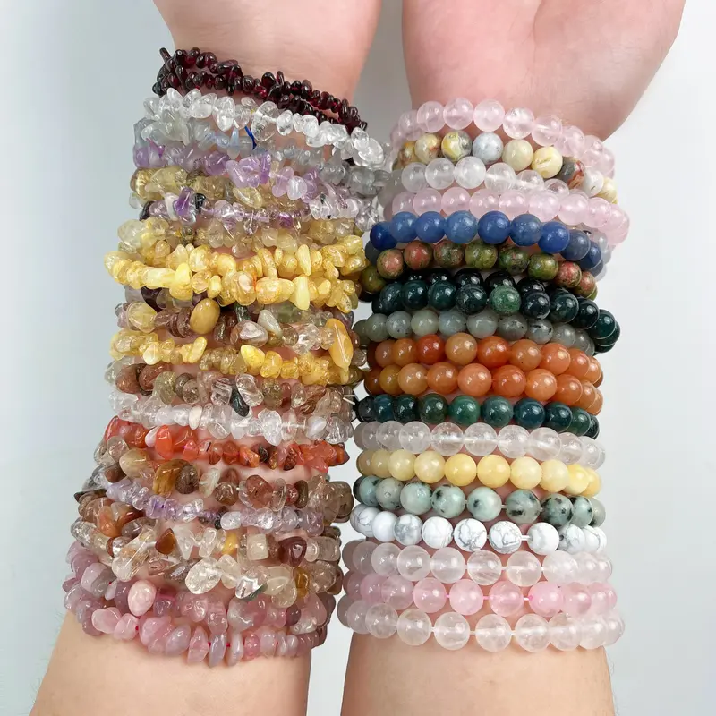 Xanadu 5-10Pcs Crystal Bracelet, Healing Crystal Beads, Bohemian Handmade Jewelry, Party & Valentine Gift for Women