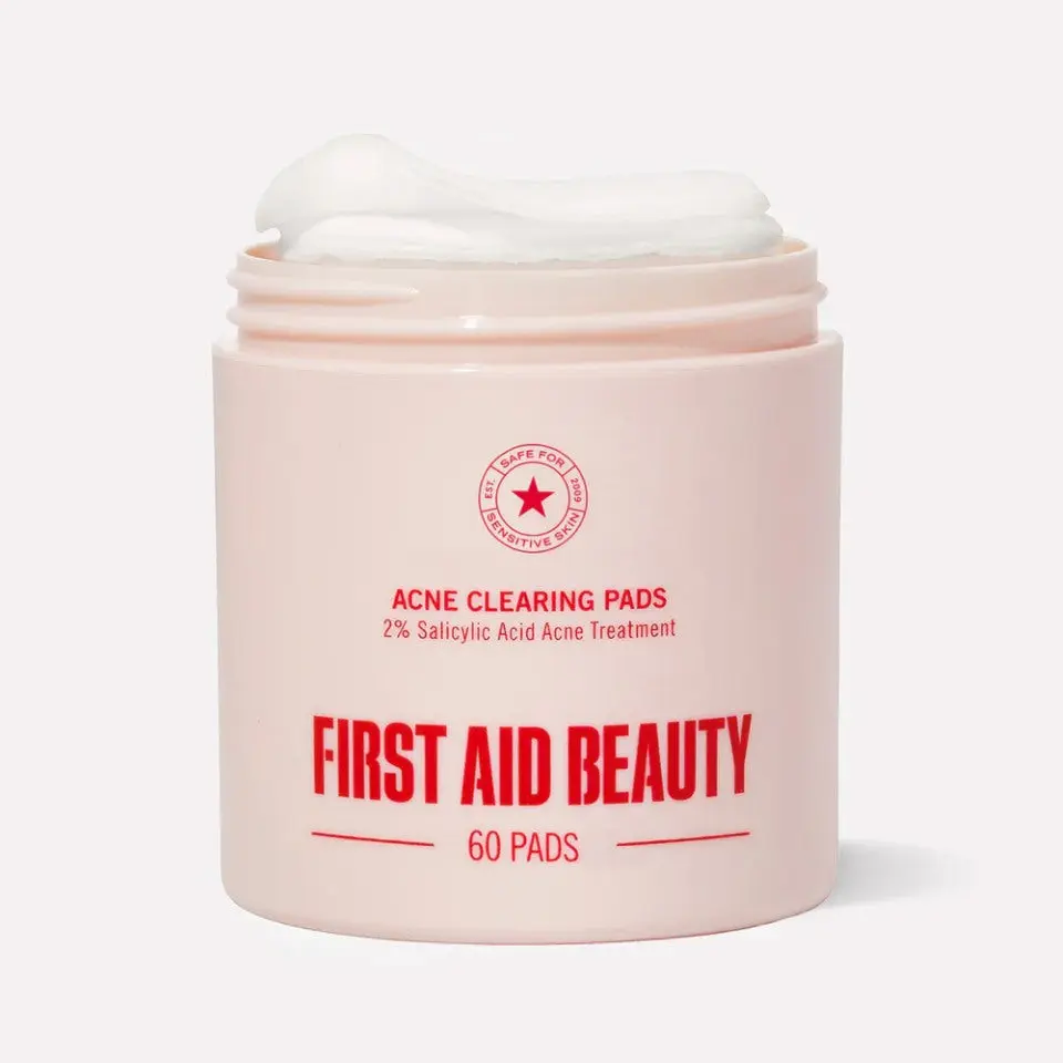 First Aid Beauty Acne Clearing Pads with Salicylic Acid for Breakouts, Pores + Oily Skin