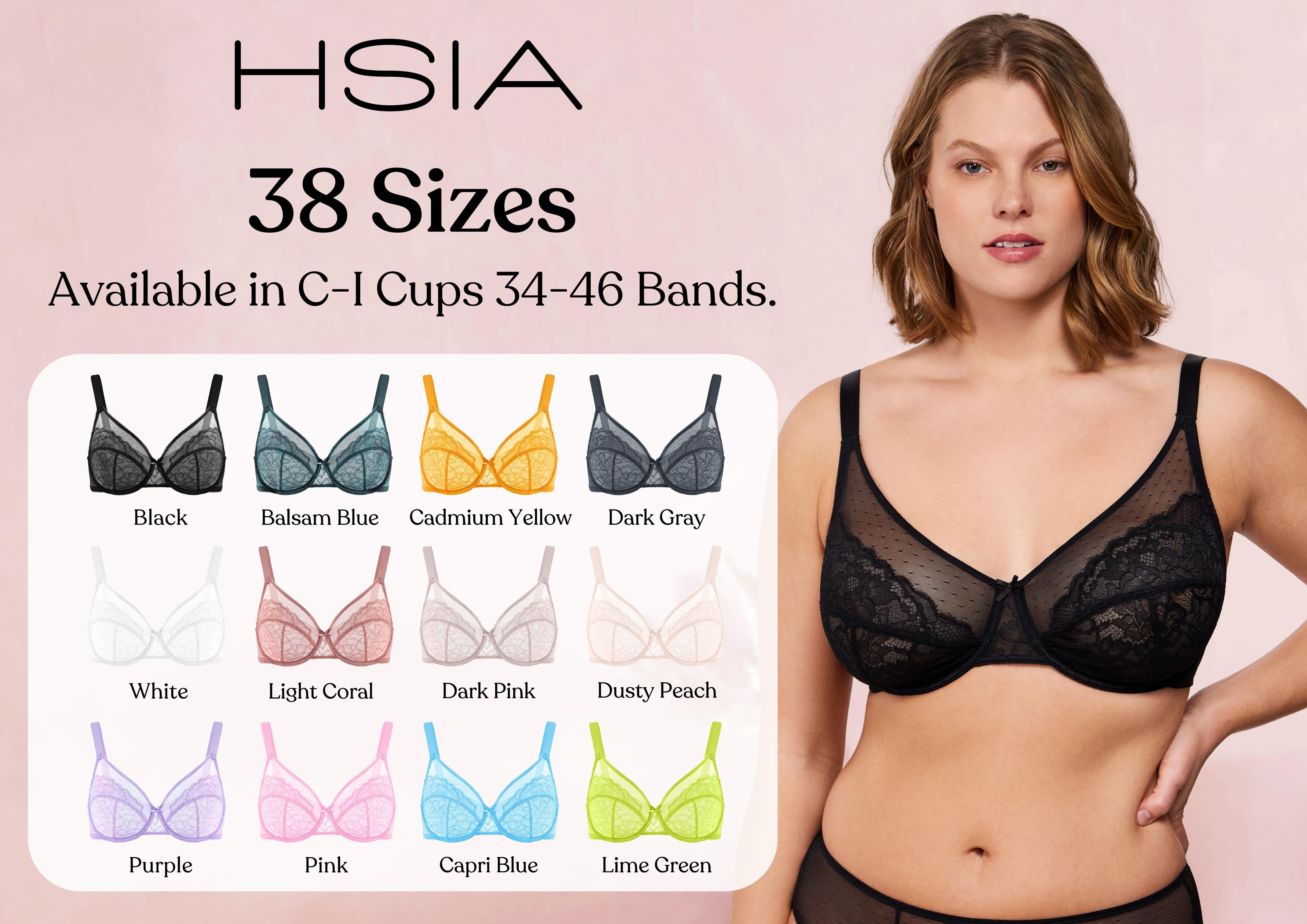 HSIA Enchante Unlined Floral Lace Underwire Plus Size Non-padded Full Coverage Bra Set 2 Pack SpringStatements