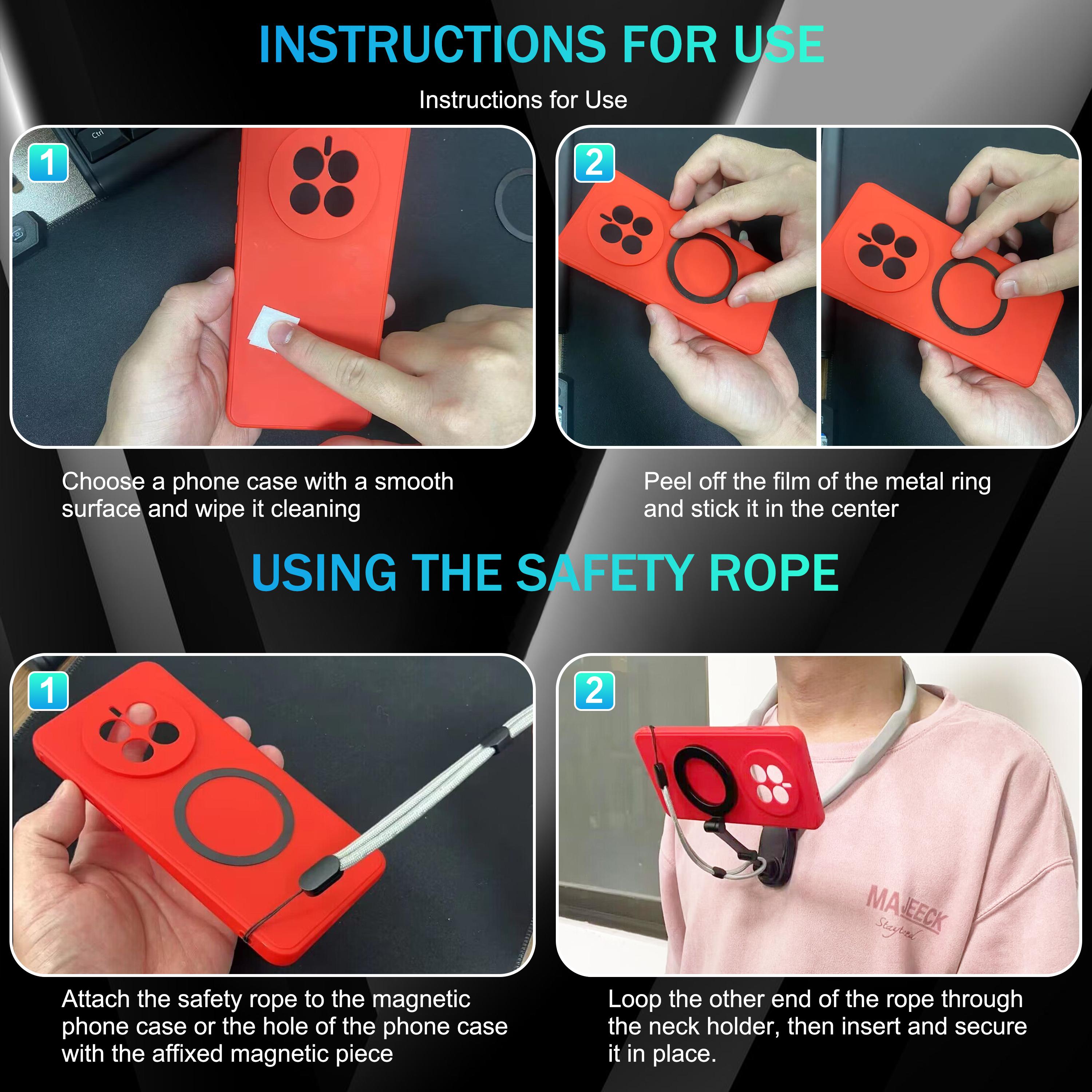 Hands-Free Magnetic Neck Mount: Secure Holder for Phones, Perfect for Vlogging and Selfies! Compatible with iPhone 15/14/13/12 Series and Android Devices