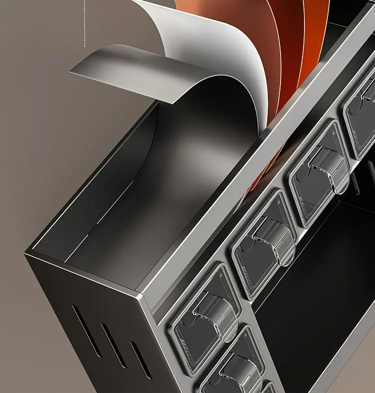 Bepatio Spice Rack Set, Space Saving 1pc Easy-Install Carbon Steel Spice Rack Set, Includes Seasoning Containers & Cans for Kitchen Organization, Spice Racks for Kitchen No Drill Needed