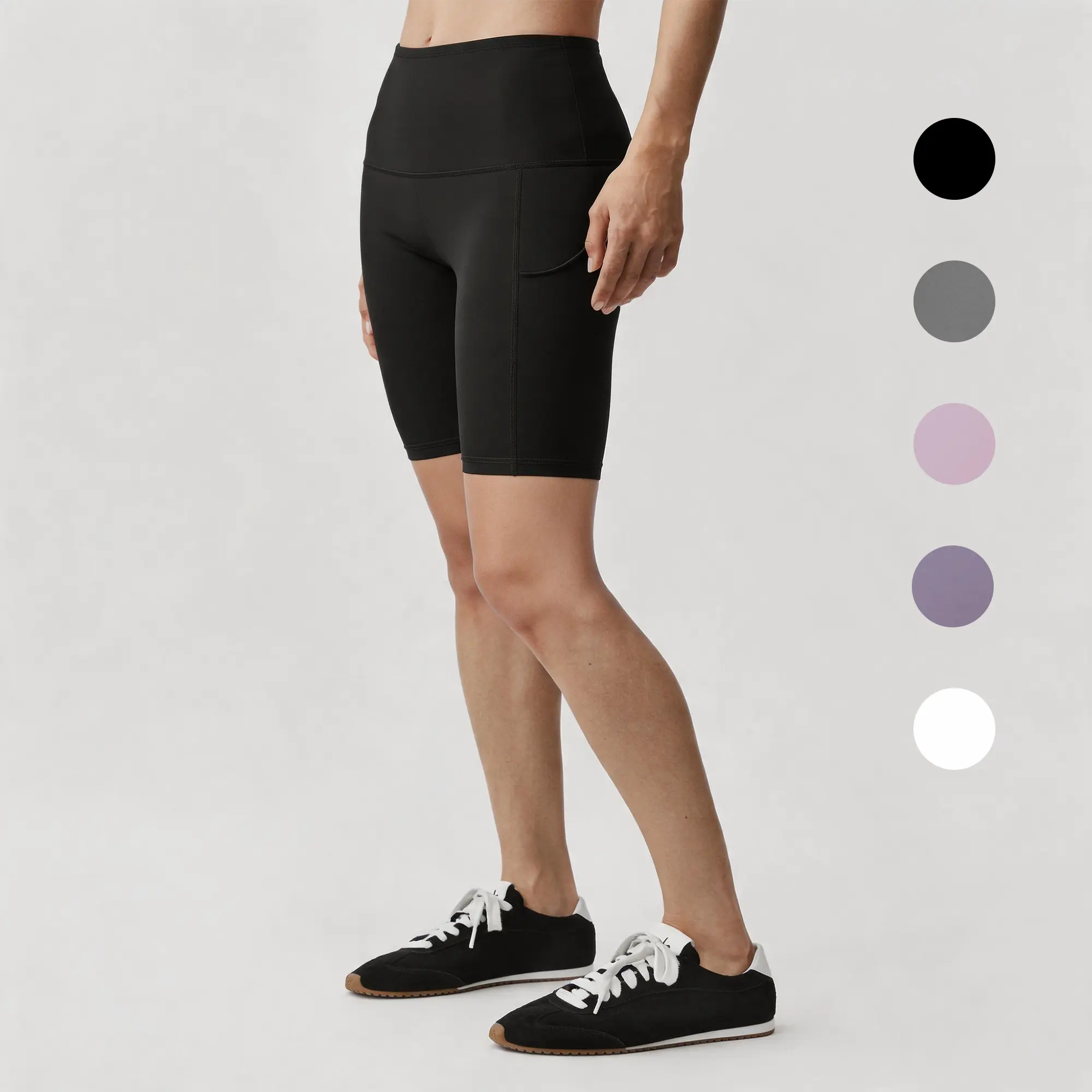Neleus Women's 3 Pack Quick-Dry Yoga Shorts, High Waist Compression Elastic Mid-Thigh Cut for Gym Workouts with Phone Pockets, Elastic Sporty Shorts, Gym Shorts,back to school,back to school haul