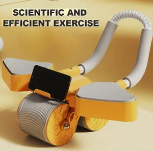 Automatic Rebound Ab Wheel, Home Fitness Ab Roller with Elbow Support, Double Wheel Core Training Equipment, Thickened Wide Wheel Design, Ab Roller for Home Workout