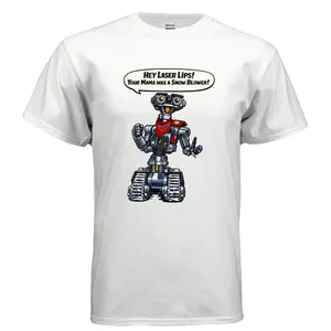 Johnny 5 Short Sleeve  Classic Cotton Menswear T-Shirt Top Grey graphic apparel t-shirt cotton men oversized tshirt unisex graphic graphic tee shirt oversized shirts unisex casual apparel y2k streetwear