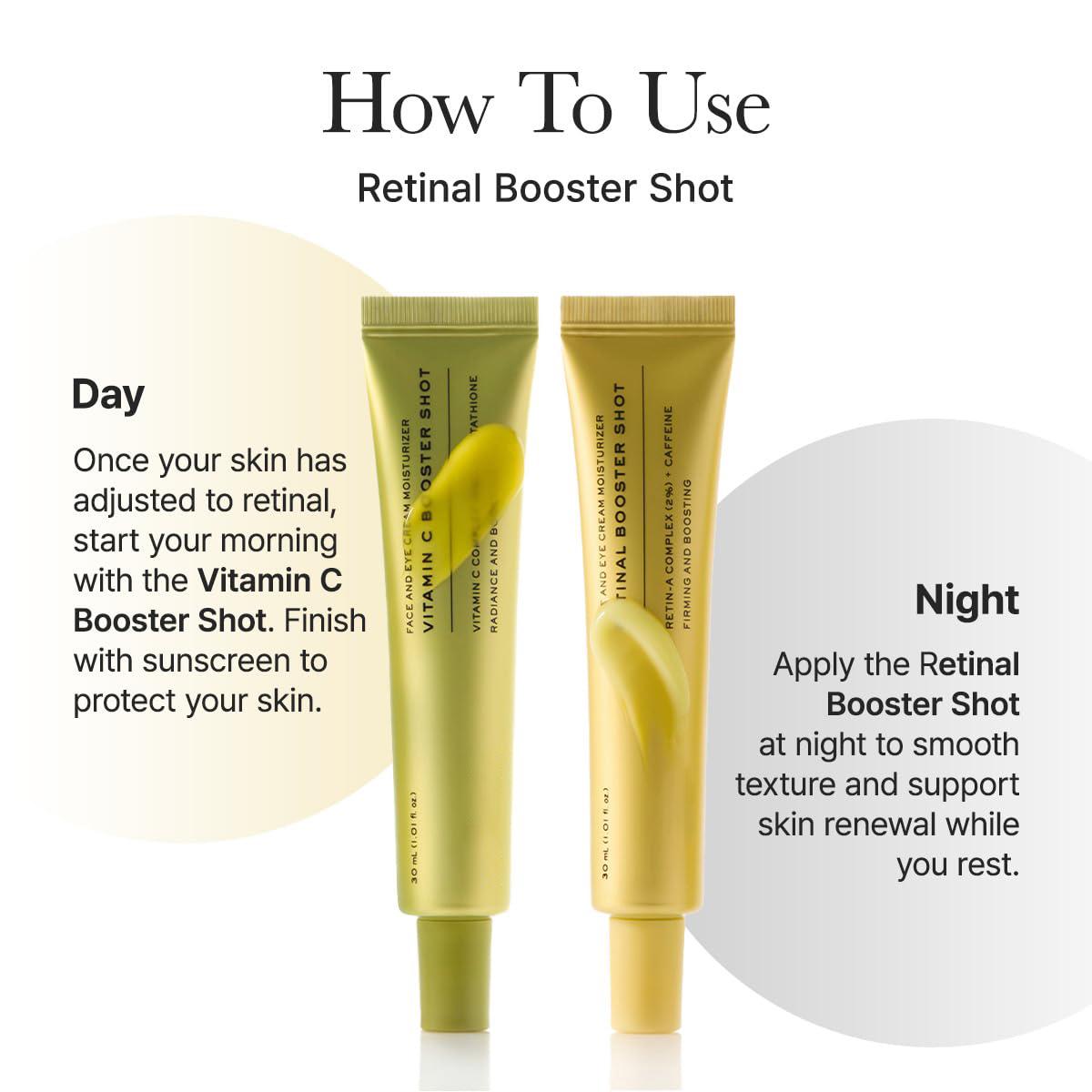 Vitamin C Booster Shot Serum with Glutathione, Niacinamide and Vitamin E for Dark Spot Care, Fine Lines & Wrinkles, Glass Skin, Korean Skincare 30ml/1.01 fl.oz