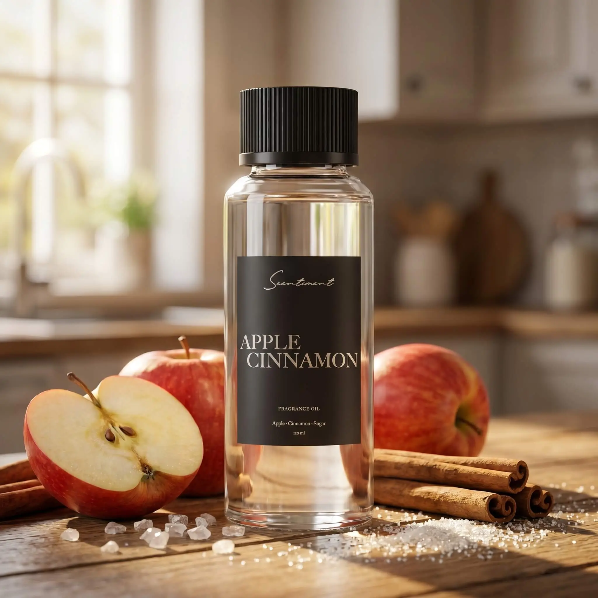 Scentiment Apple Cinnamon Fragrance Oil - Juicy Apple & Cinnamon Scented with Sweet Sugar Notes - Warm & Cozy Autumn Experience
