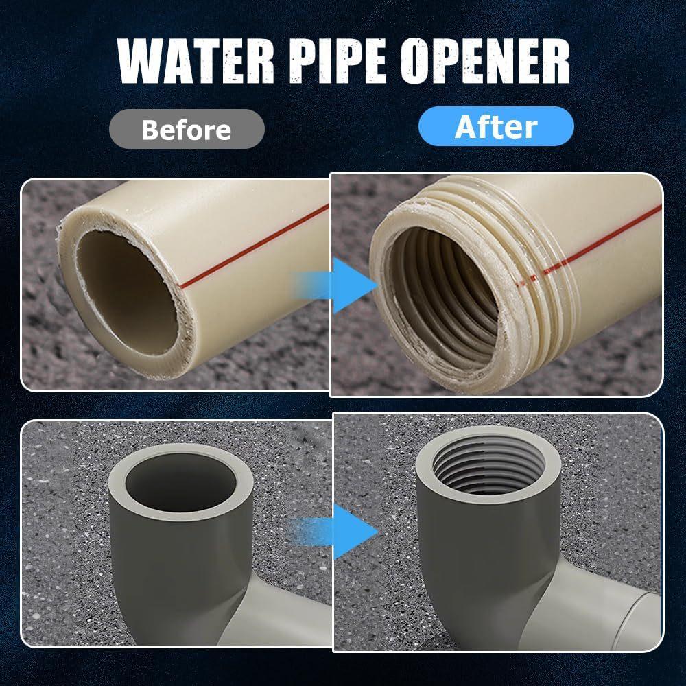 1/2'' 3/4'' PVC Pipe Thread Cutting Tool Integrated Internal & External Pipe Threading Tool Upgrade Pipe Thread Cutting Tool for Plumbing DIY Repairs, Pipe Cutter -YY