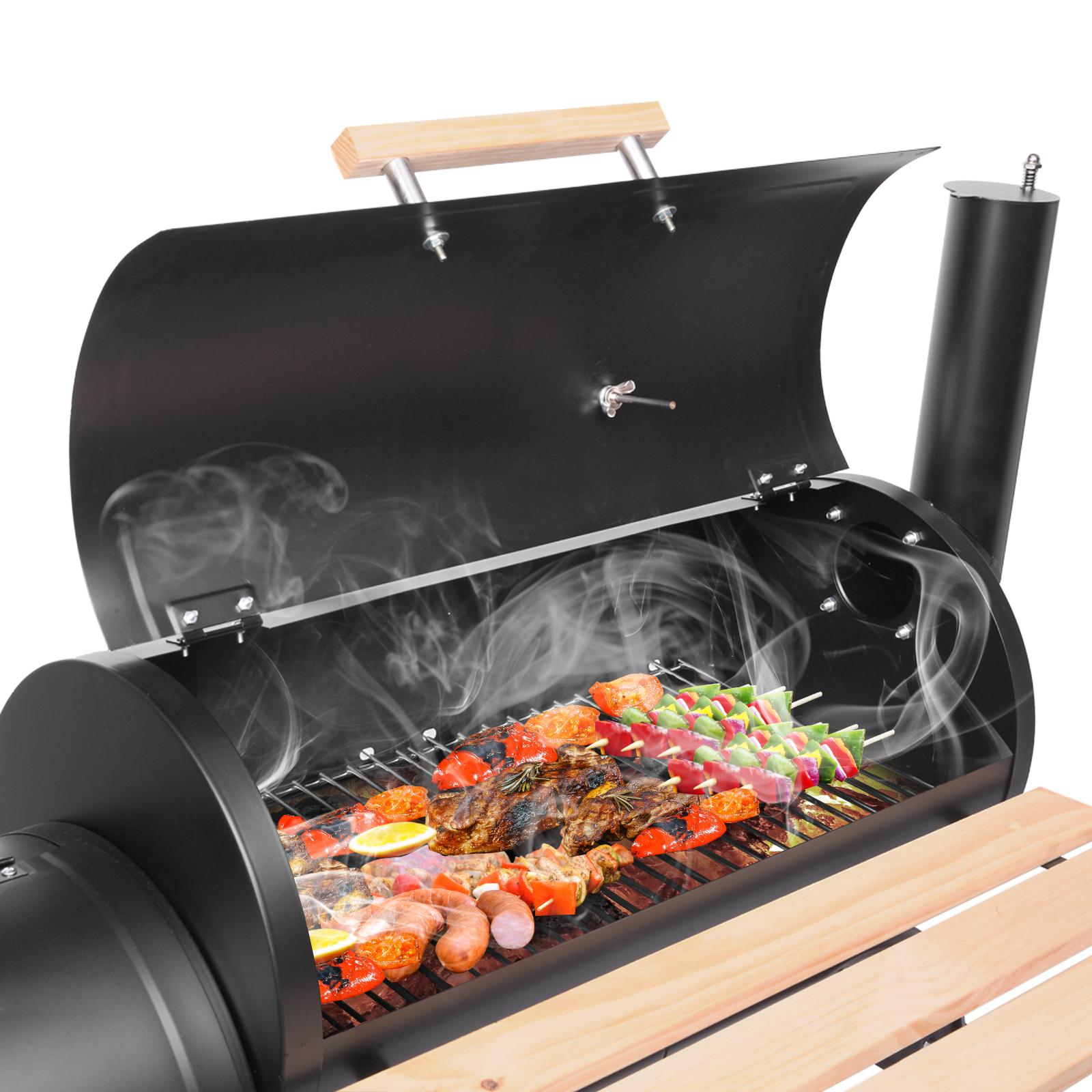 Ubesgoo BBQ Charcoal Grill, Outdoor Patio Barbecue Cooker With Offset Smoker, Wheels And Tray For Balcony Picnics, Party And Camping