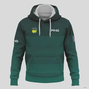 Dark Green Gradient Stripes Golf Sport Hoodie Ping Masters Tournament