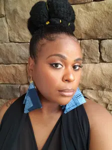 Denim Patchwork Fabric Earrings