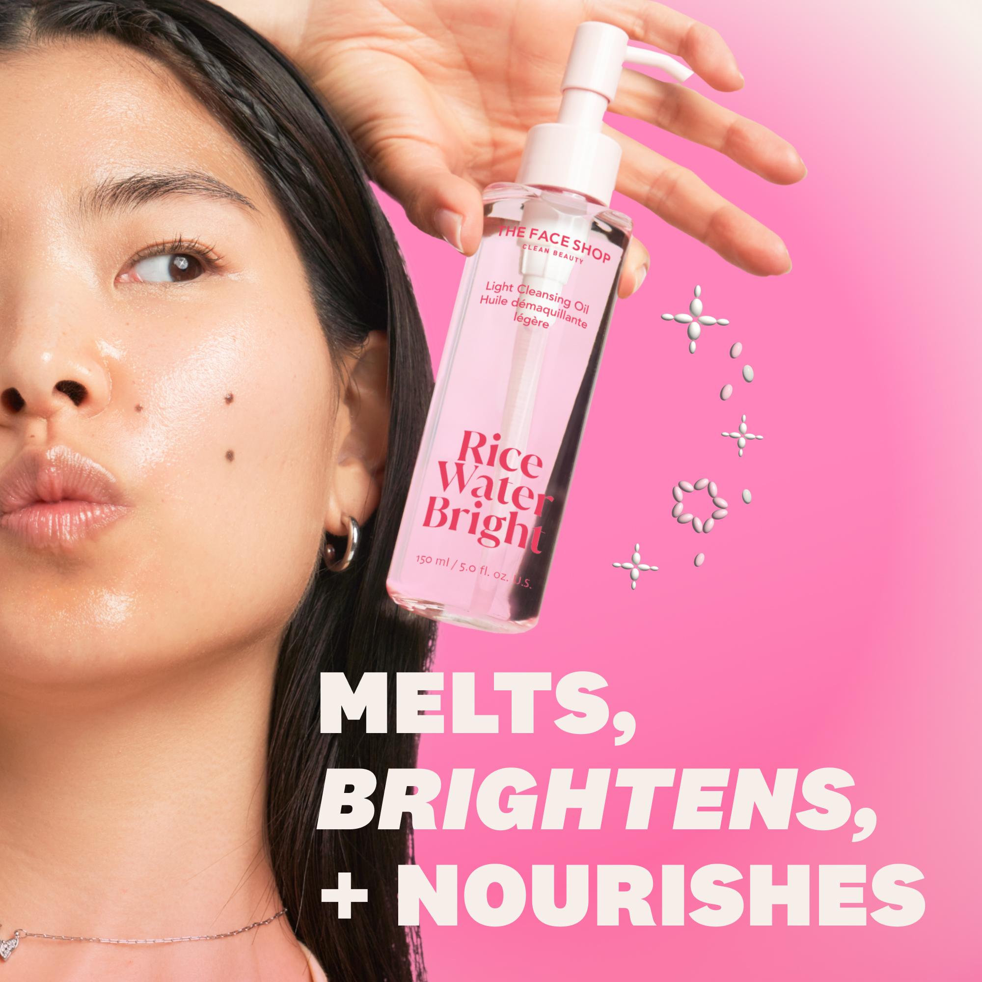 [THE FACE SHOP] Rice Water Bright Light Facial Cleansing Oil (150ml)ㅣDeep Cleansing Daily Makeup Remover with Ceramide & Vitamins for Hydrated, Radiant Skin l Vegan l Korean Skincare