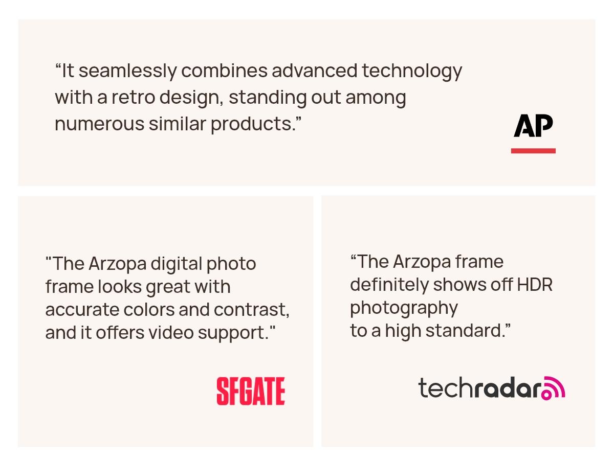 ARZOPA 14.0" Gold Digital Photo Frame Free Unlimited Cloud Storage Touch Screen Auto-Rotate 120s Video Slideshow for Family Friends Couples Nostalgic Memories Display Decor