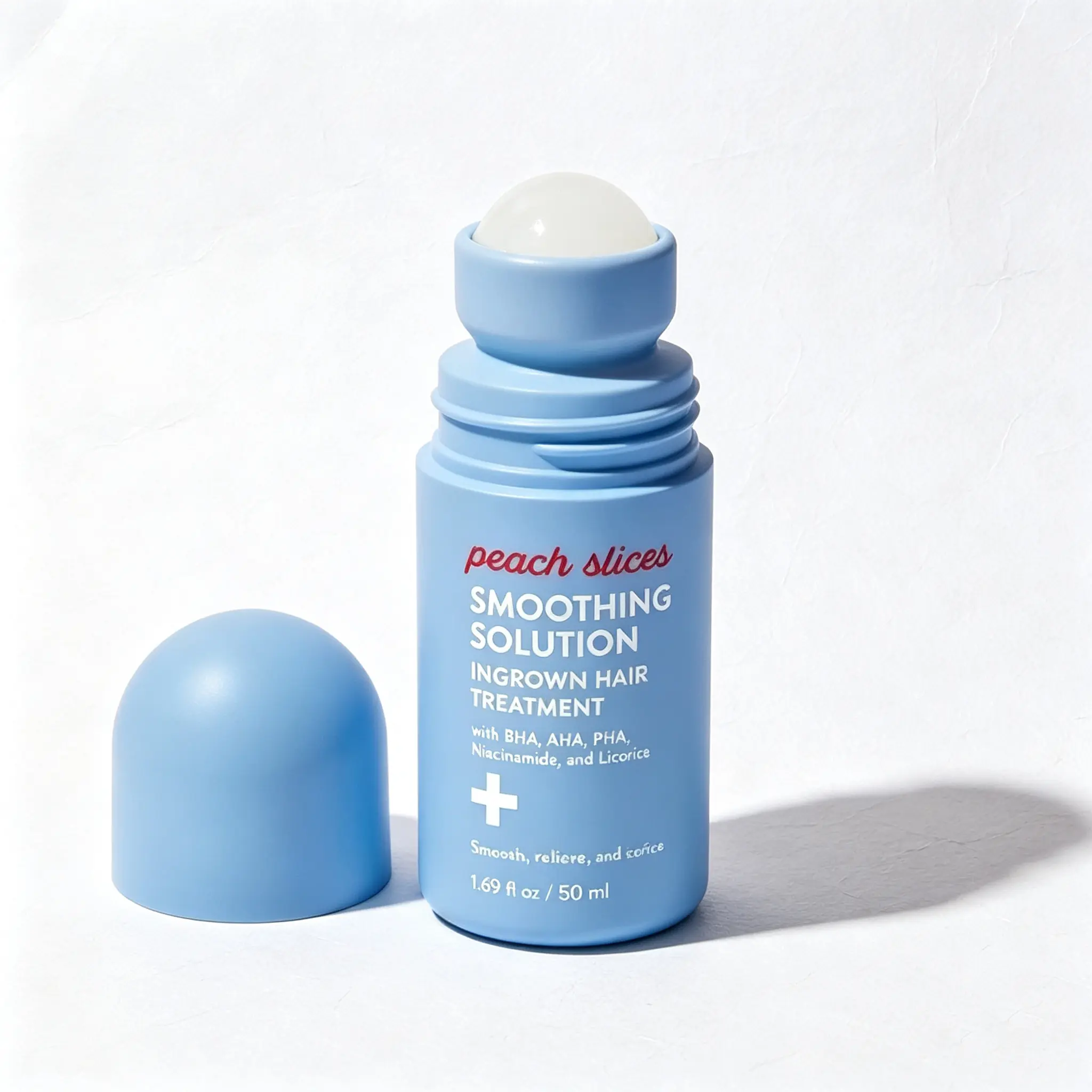 Peach Slices Smoothing Solution Ingrown Hair Treatment , Mess‑Free Roller Serum, Prevent Razor Bumps & Ingrowns, Soothe Irritation for Silky Bump‑Free Skin