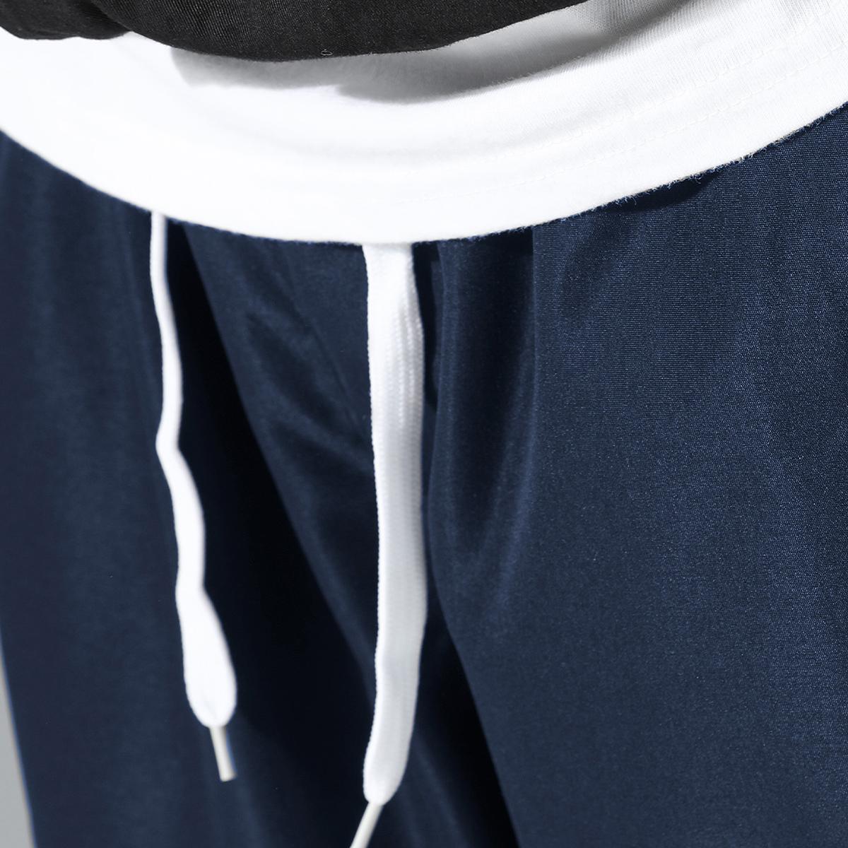 3-piece set of men's sports jogging pants, side striped decorative pants, straight leg loose sports pants, comfortable, breathable, lightweight pants suitable for daily leisure sports