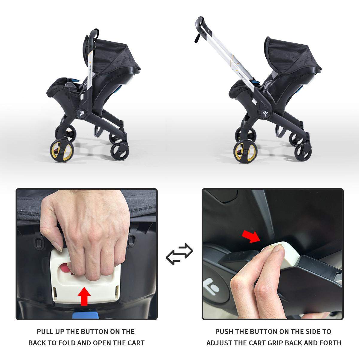 (No Have Base)Baby Stroller with a Bag,High Quality & Multi functional Newborn Stroller, 4 Wheel Travel stroller for , Foldable Infant Stroller without Latch Base Summervibes BRODARK Baby Convertible Reversible pram