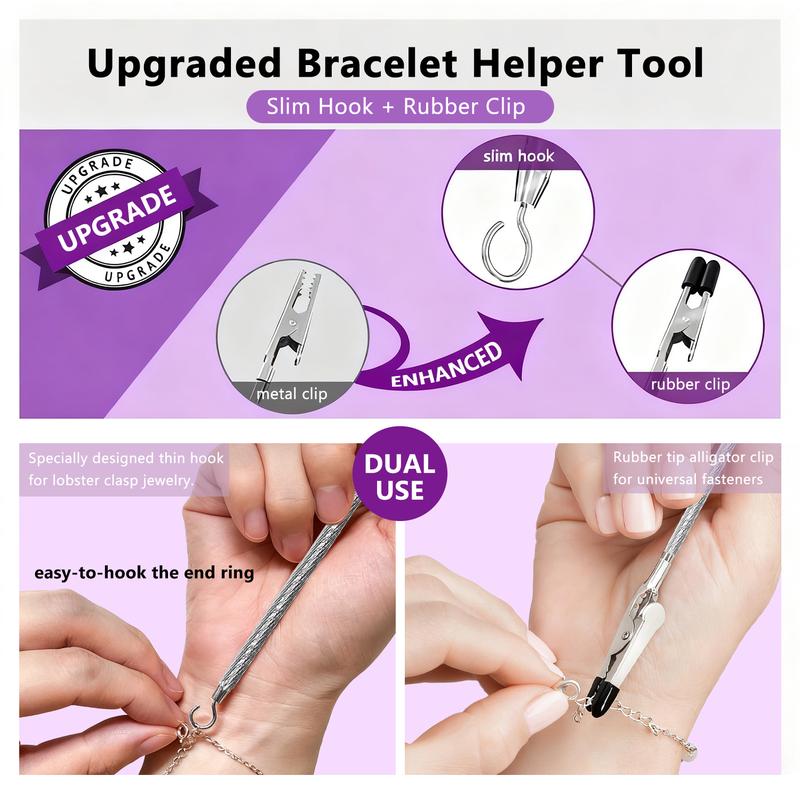 [Free!!ship] BMTWE Bracelet Helper Tool 2 in1 Clip Clasp Helper with Hook Portable Auxiliary Tools Jewelry Clasp Assist Tool for Bracelet Necklace Watch Jewelry Easy to Put on Yourself