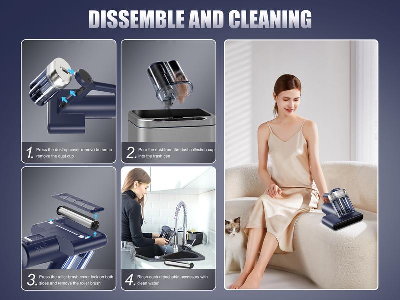 High-Power Mattress Vacuum Cleaner with UV-C Sterilization & 149°F Heat Treatment, Dual-Cup Dust Mite Remover with HEPA Filter, 16Kpa Strong Suction for Beds, Couches, Carpets – Includes Aroma Tablet & LED Display Deep Cleaning Machine Home Cleaning Tool High-Power Mattress Vacuum Cleaner with UV-C Sterilization & 149°F Heat Treatment, Dual-Cup Dust Mite Remover with HEPA Filter, 16Kpa Strong Suction for Beds, Couches, Carpets – Includes Aroma Tablet & LED Display Deep Cleaning Machine Home Cleaning Tool