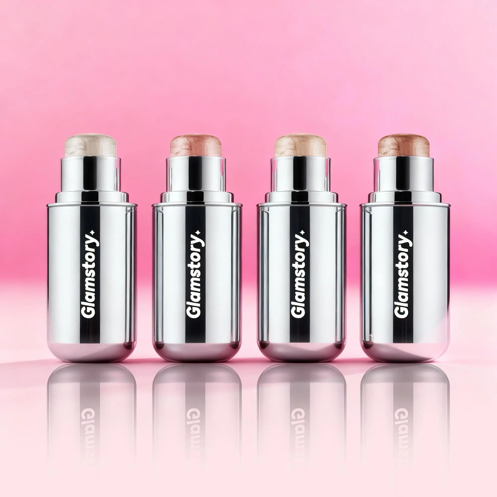 Glamstory Poptide Halo Highlighter Stick, Shimmer Highlighter Makeup, Face Highlighter Stick for Women, Long-Lasting Radiance, Vegan Cruelty-Free, Makeup with Mirror,Cosmetic, must have tiktok shop for women