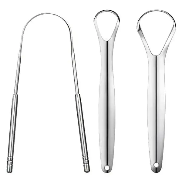 3 PCS Metal Tongue Scraper, Tongue Scrapers for Adults, Stainless Steel Tounge Scrappers, Tounge Scraper, Portable Tongue Scrappers