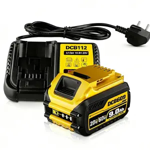 9.0Ah Replacement DCB609 Battery & DCB112 Fast Charger Combo for Dewalt 20V Max Battery,Compatible with Dewalt 60v FlexVolt Batteries & Cordless Power Tools DCB612 DCB609 DCB606