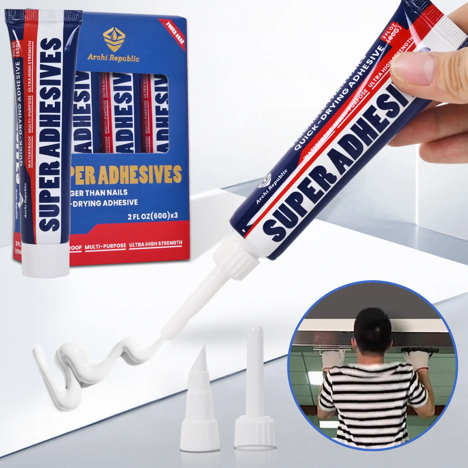 Archi Republic High-Strength Multi-Purpose Construction Adhesive - High-Strength Bonding Glue for Household Repairs, Workspace DIY Fixes, Superior Bonding, Heat Resistant, Extra Strong Super Glue