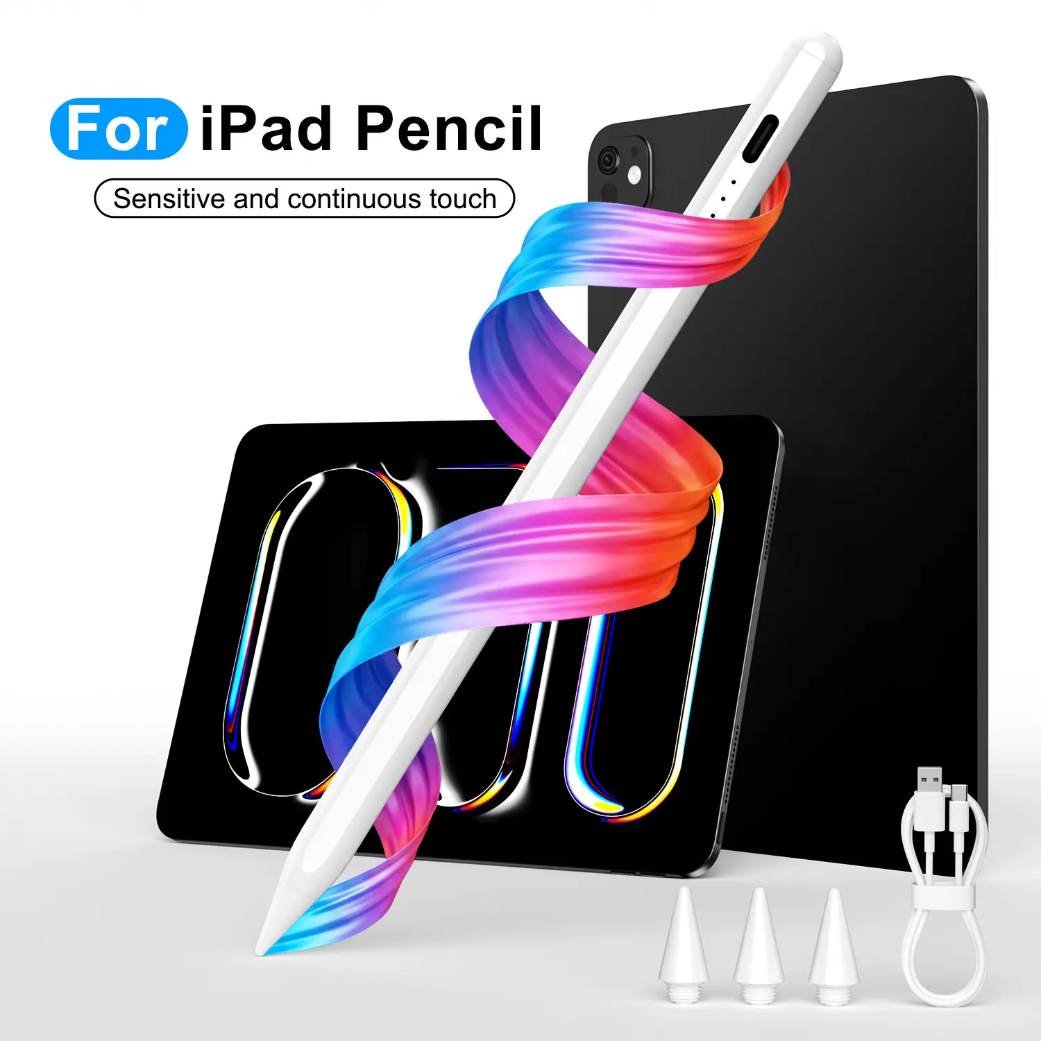 Pencil for Apple iPad A16 11 and 10 Generation, Fast Charging Stylus for 2026-2018, for iPad 11-6 Generation, Air 11-Inch/13-Inch M3/M2/5th-3 Generation, pro 13 "/11"/M4/12.9 ",Mini A17 Pro/6/5Th Palm Rejection Tilt Sensitivity pen BackToSchool