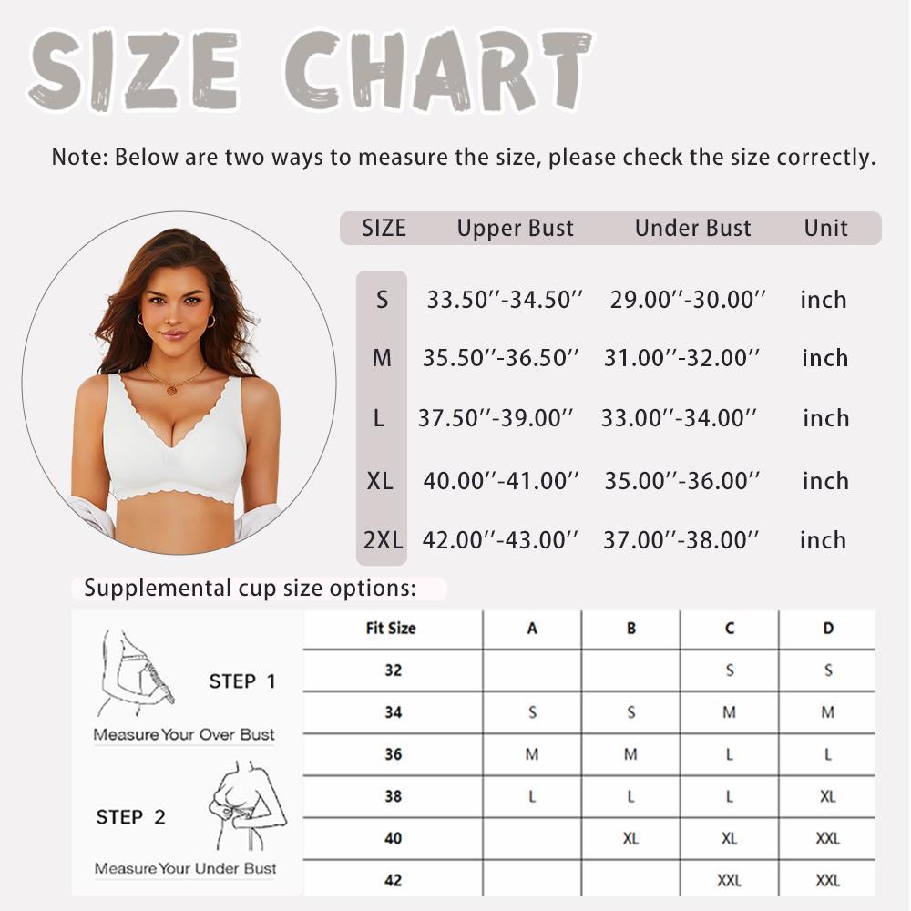 FINETOO Women’s Seamless Bra Wide Strap Soft V-Neck Brassiere Scalloped Edge Low Cut Full Coverage Everyday Bra S-XXL SpringStatements