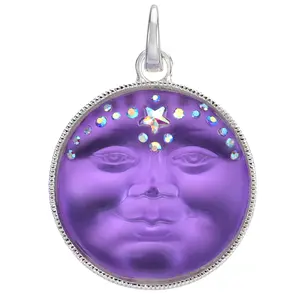 Venus Illusion Seaview Moon 35mm Open Ring Charm (Sterling Silvertone/Violet Illusion)
