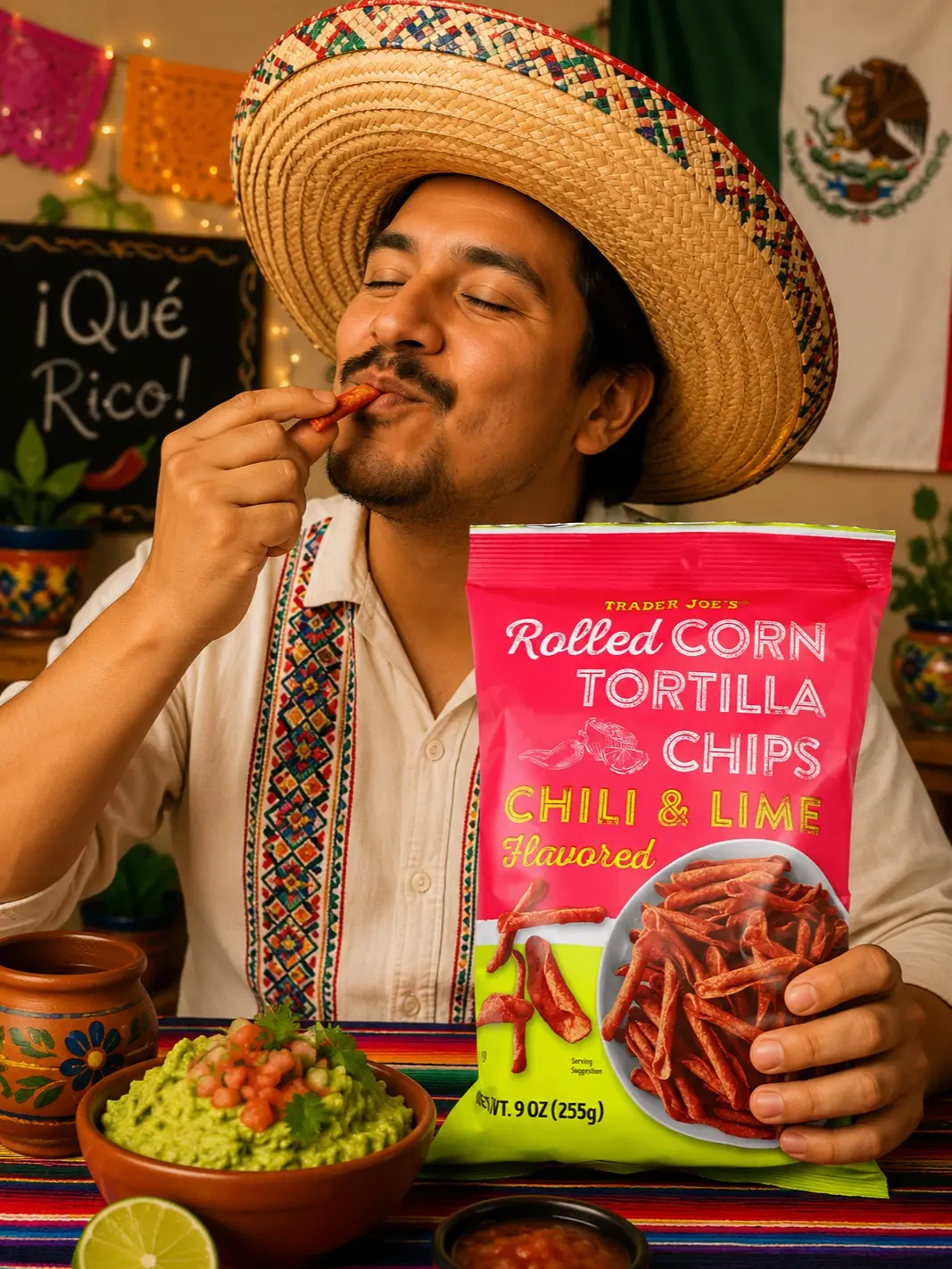 Trader Joe's Crispy Spicy Chili & Lime Rolled Corn Tortilla Chips - 2 Pack Snack Food, Spicy Snacks