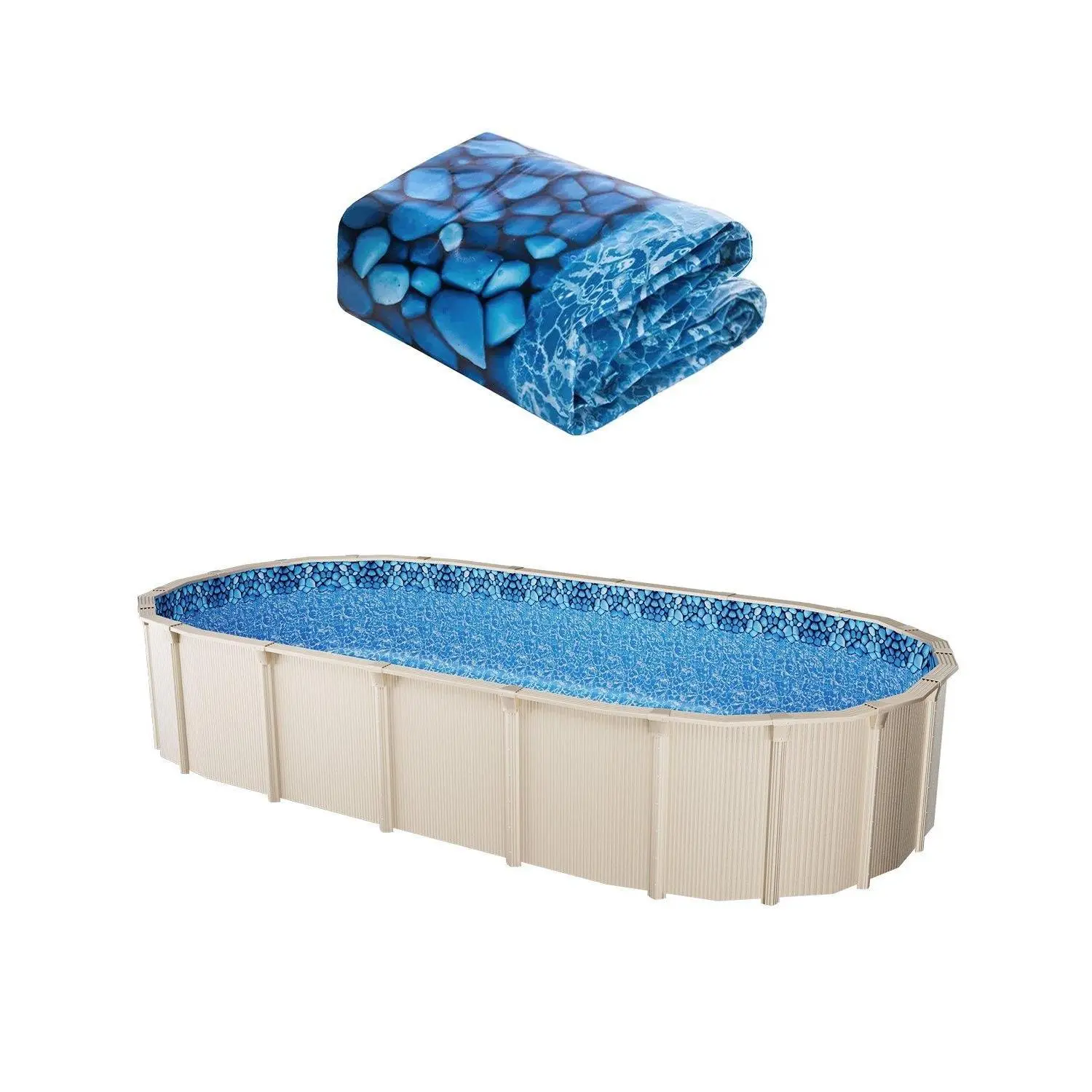 【SummerFinds】VEVOR Oval Pool Liner 12x24ft Unibead Style Pool Liner 52in Wall Height Durable
