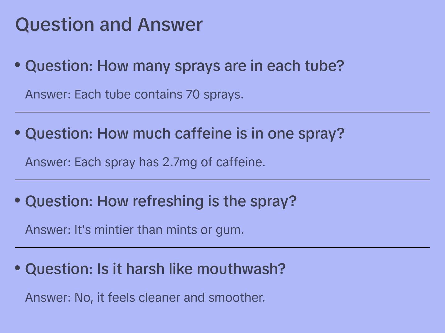 Pzaz Breath Spray- Peppermint 6 pack - Caffeine Microdose - Eliminate Bad Breath