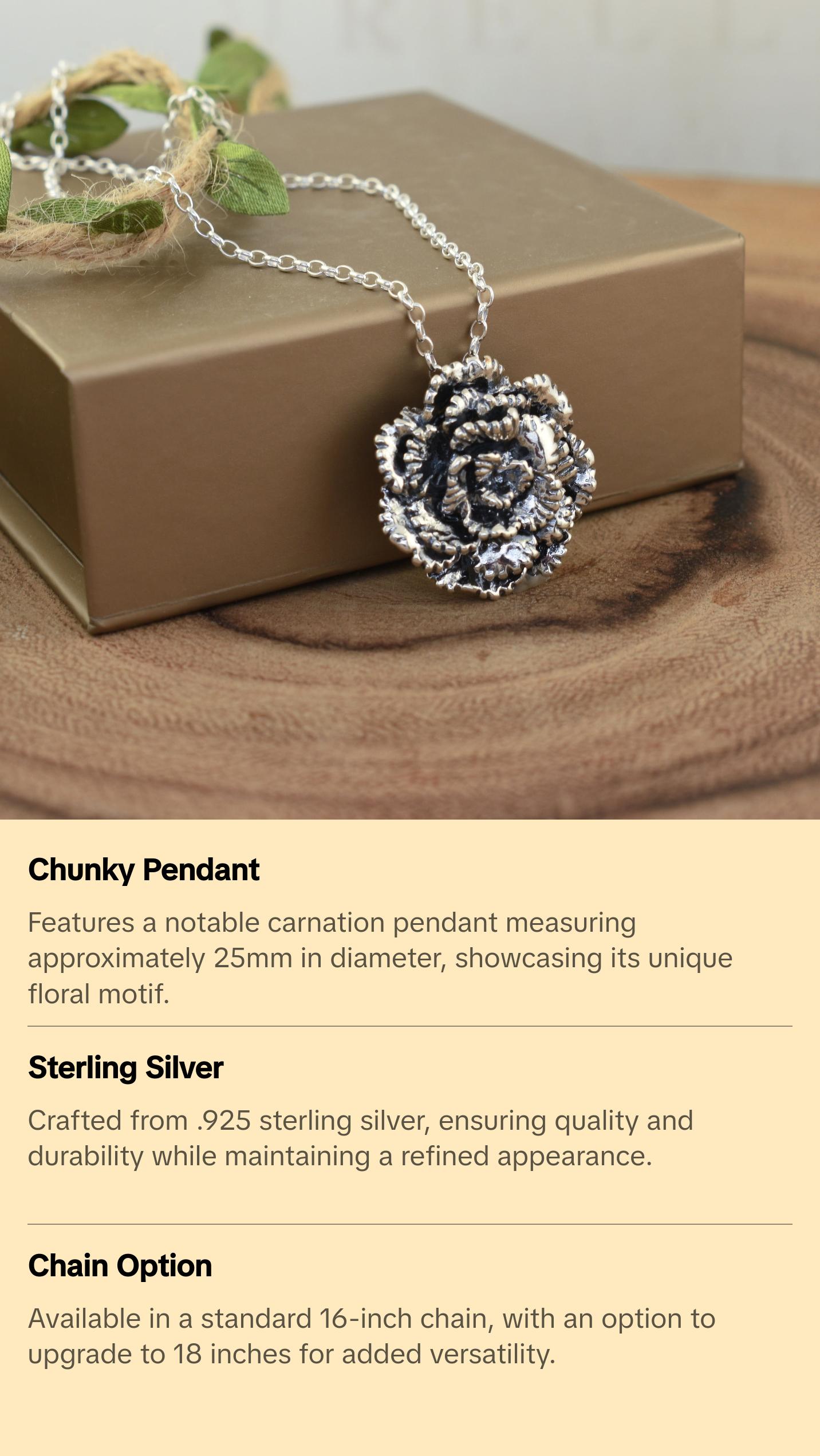 Carnation Necklace - January Flower of the Month