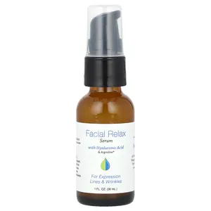 Hyalogic Facial Relax Serum with Hyaluronic Acid & Argireline, Fragrance Free, 1 fl oz (30 ml)