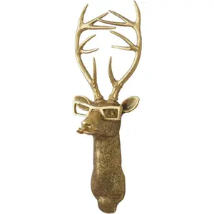Animal Heads Wall Decor, Faux Deer Head Mount, Animal Sculptures Wall Decor, Resin Animal Head Wall Hanging Decoration for Living Room Bedroom Kitchen Gift,Deer