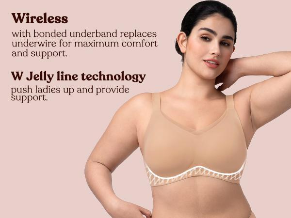 HSIA Roxy Bundle 2 Pack Airy Mesh Crossover Comfortable Breathable Jelly Seamless Padded Lightly Lined Wireless Bra Womenswear Everyday Soft Smooth