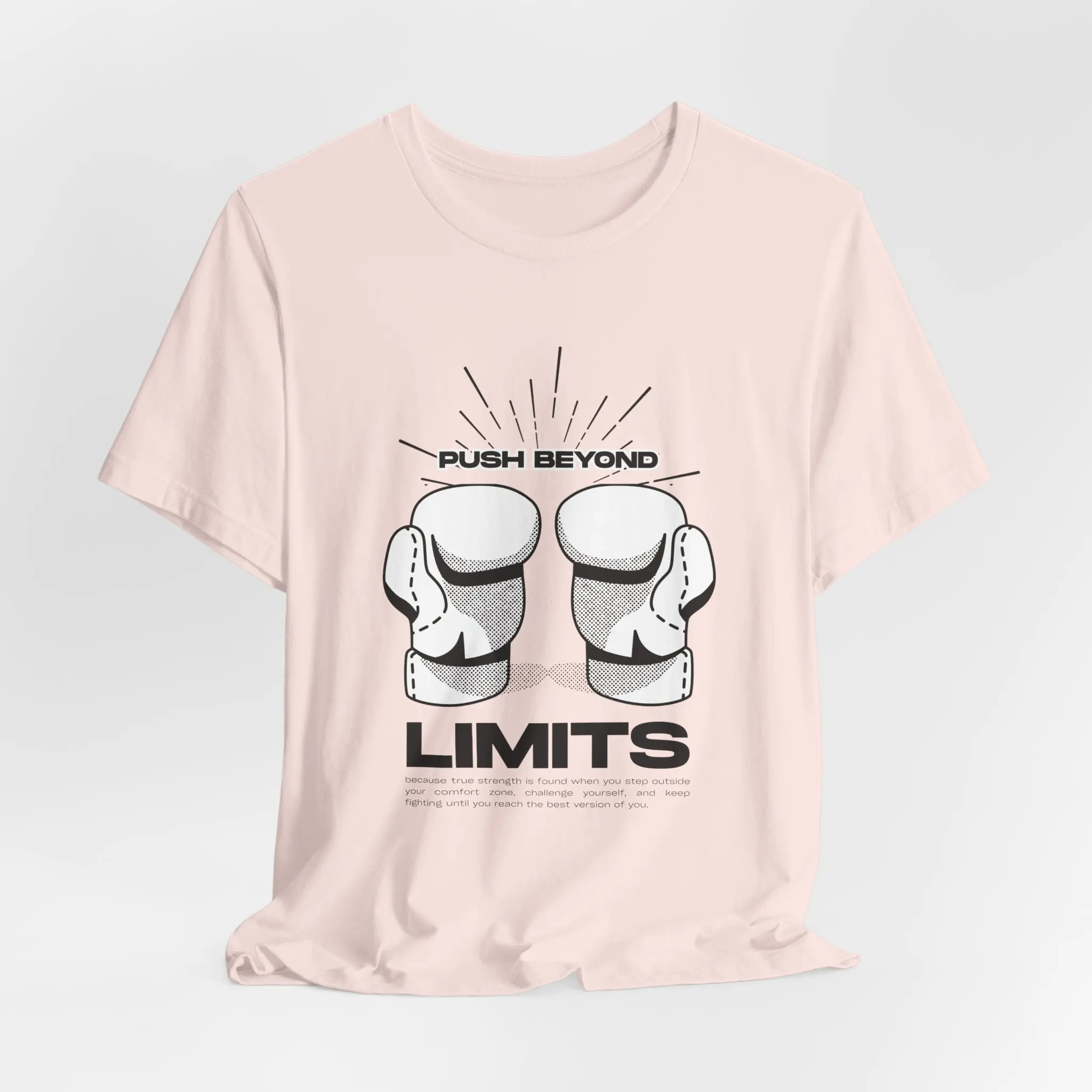 Boxing Gloves Push Beyond Limits T-Shirt | Motivational Workout Tee