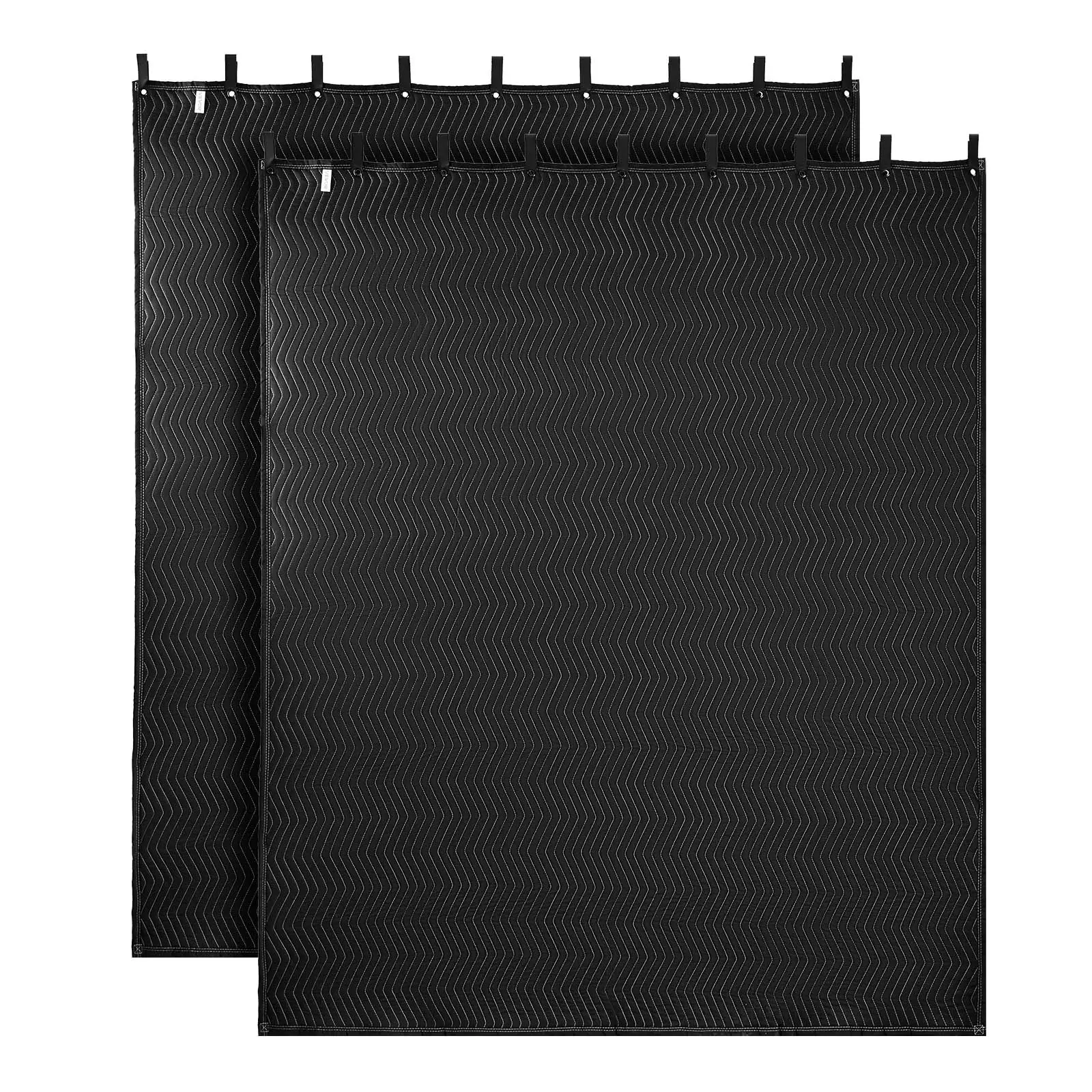 【Summerfinds】VEVOR 2 Pcs Sound Dampening Blankets,Soundproof Curtains with 96 x 80 inSoundproof Blanket with GrommetsStudio Grommeted Blanketfor WindowDoorLight BlockerMusic RecordingBlack, Sound Insulation, True Black Blankets