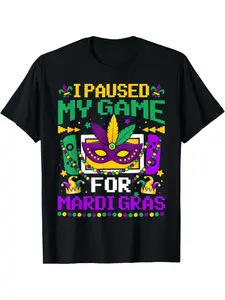 Cotton Mens and womens models for carnival pause game theme tshirt100 casual short sleeve Tshirt game carnival dress up Valentines day and St Patricks day holiday gifts local warehouse delivery mens clothing shirt print tshirtV...