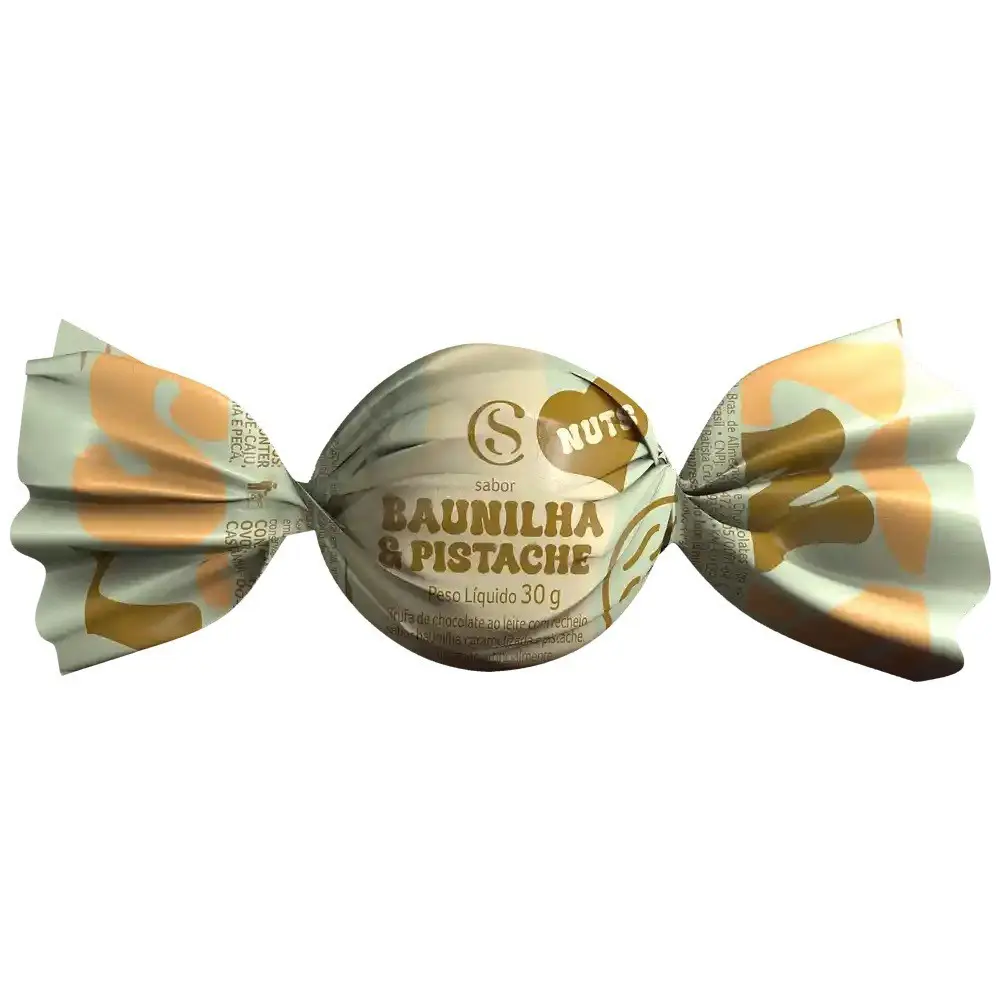 Cacau Show Trufa Pistache e Baunilha 30g  (PACK of 4 x TRUFAS 30g)
