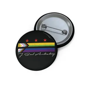 Pride DC Flag Pin Buttons | Washington DC Pride Flag Button