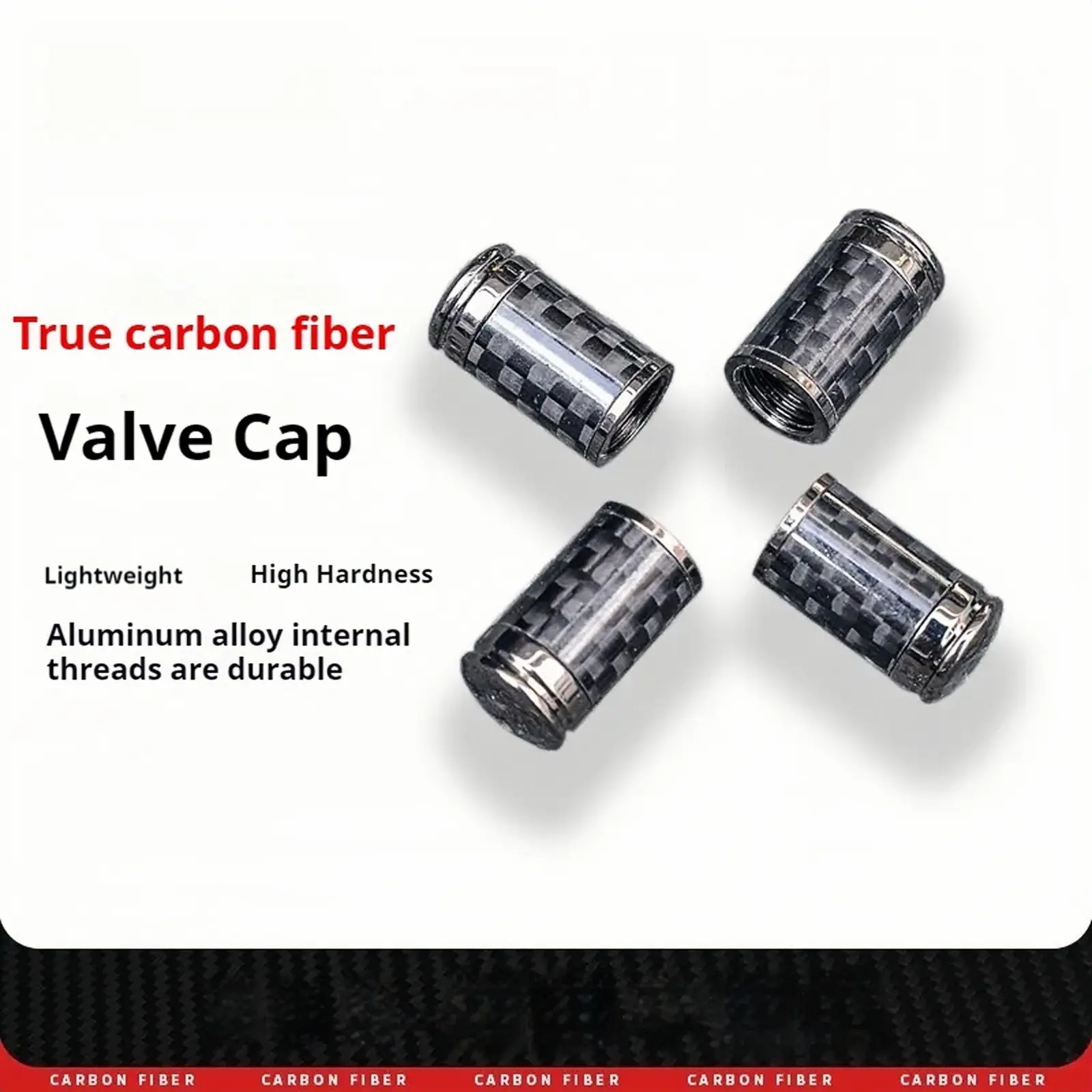 4pcs Carbon Fibre-Metal Tyre Caps, 17x10mm Universal Fit Auto Tire Valve Caps, Automotive Replacement Parts & Accessories, Compatible with Mercedes-Benz, BMW, Audi